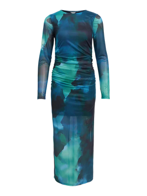 Aila Printed Mesh Maxi Dress - Blue/Green