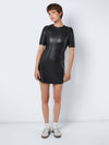 - Imitation mini dress  - Regular fit  - Soft imitation material   - Volume sleeves  - Zip closure in the back