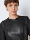 - Imitation mini dress  - Regular fit  - Soft imitation material   - Volume sleeves  - Zip closure in the back