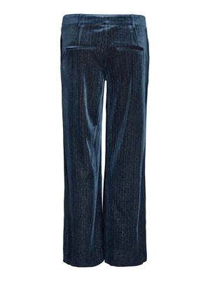 Aida Glitter Trousers - Navy Velvet
