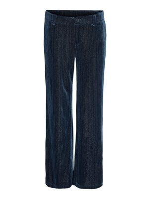 Aida Glitter Trousers - Navy Velvet