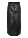 Kath Front Slit PU Maxi Skirt - Black