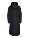 Noisy May Dalcon long puffer coat featuring - Fixed hood - 2-way zip-up front - Long sleeves - Front patch pockets - Quilted design - Long length - Regular fit