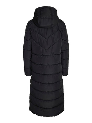 Noisy May Dalcon long puffer coat featuring - Fixed hood - 2-way zip-up front - Long sleeves - Front patch pockets - Quilted design - Long length - Regular fit