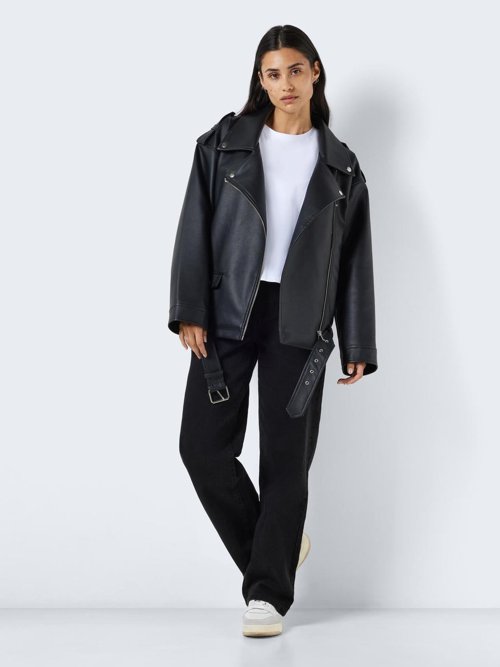 Paulina Oversize Faux Leather Biker Jacket