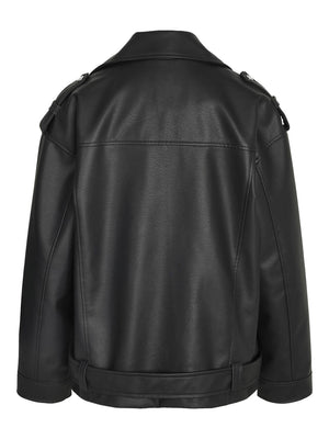 Paulina Oversize Faux Leather Biker Jacket
