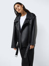Paulina Oversize Faux Leather Biker Jacket