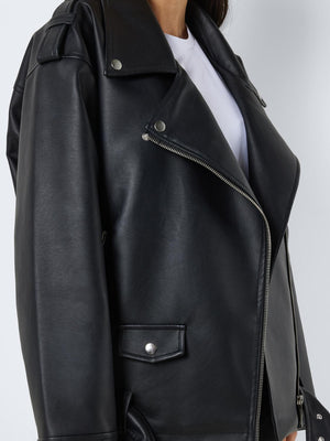 Paulina Oversize Faux Leather Biker Jacket