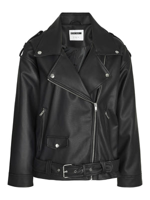 Paulina Oversize Faux Leather Biker Jacket