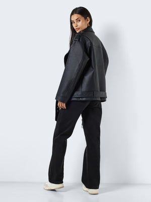 Paulina Oversize Faux Leather Biker Jacket
