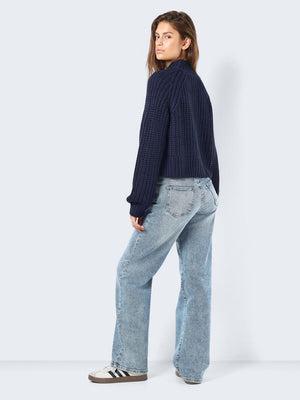 Noisy May Tessa High Neck Knitted Pullover featuring High neck, Long sleeved, Ribbed neckline, hem and cuffs.  Regular fit