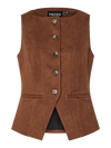 Rakel Suede Waistcoat - Brown