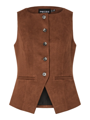 Rakel Suede Waistcoat - Brown