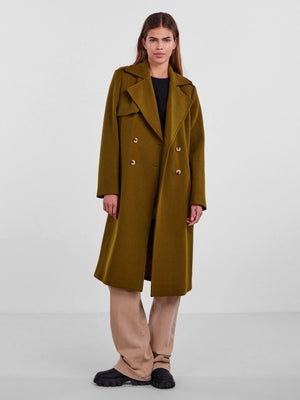 Pieces Nika Trenchcoat - Fir Green