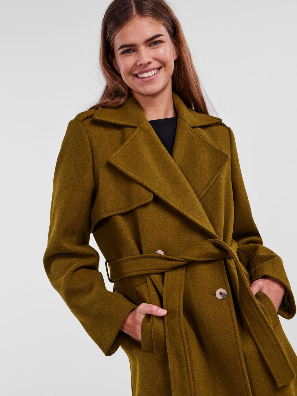 Pieces Nika Trenchcoat - Fir Green