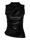 Dandy PU Sleeveless Top - Black