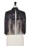 Zsa Zsa Sequin Fringed Cape - Black