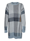 Noisy May Skye Chequered Knitted Pullover - Ashley Blue