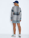 Noisy May Skye Chequered Knitted Pullover - Ashley Blue