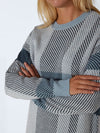 Noisy May Skye Chequered Knitted Pullover - Ashley Blue