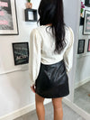 Proof Mini Faux Leather Skirt - Black