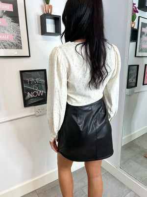 Proof Mini Faux Leather Skirt - Black