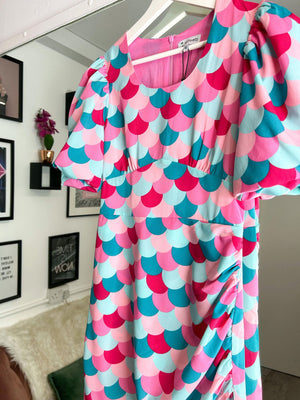 Emma Dress - Pink/Blue Spot