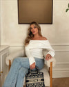 Soreya Bardot Soft Knit Top - Cream