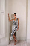 Briella Printed Wrap Midaxi Dress - Zebra