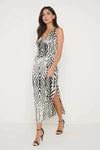 Briella Printed Wrap Midaxi Dress - Zebra