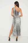 Briella Printed Wrap Midaxi Dress - Zebra