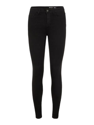 Noisy May Callie Black High Waist Skinny Fit Jeans.