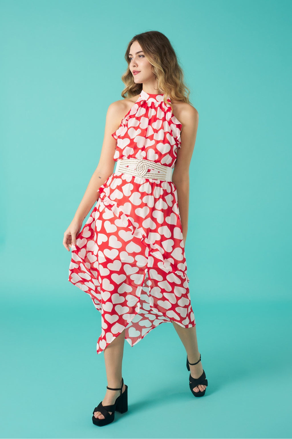 Curazao Dress - Red & White