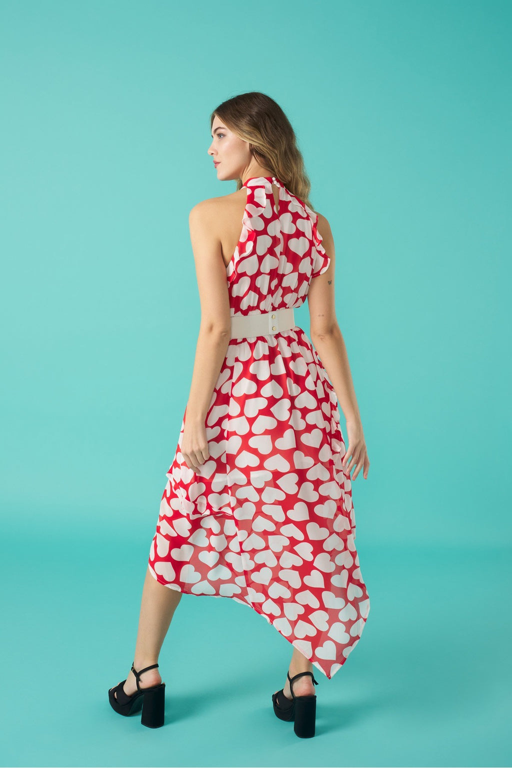Curazao Dress - Red & White