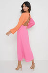 - Contrast colors - Internal Knot - Front Slit Detail - Elastic in Sleeve Head