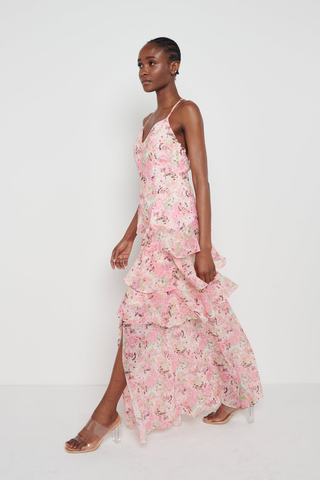 Hettie Asymmetric Ruffle Dress