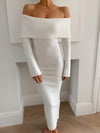 Soreya Bardot Knit Dress - Cream