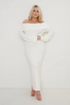 Soreya Bardot Knit Dress - Cream