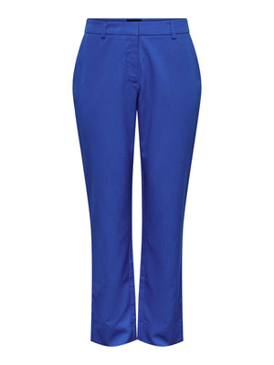 - Mid-waist  - Belt loops  - Concealed zip fly with button fastening  - Side seam pockets  - Welted back pocket detail  - Cropped length  - Tapered fit