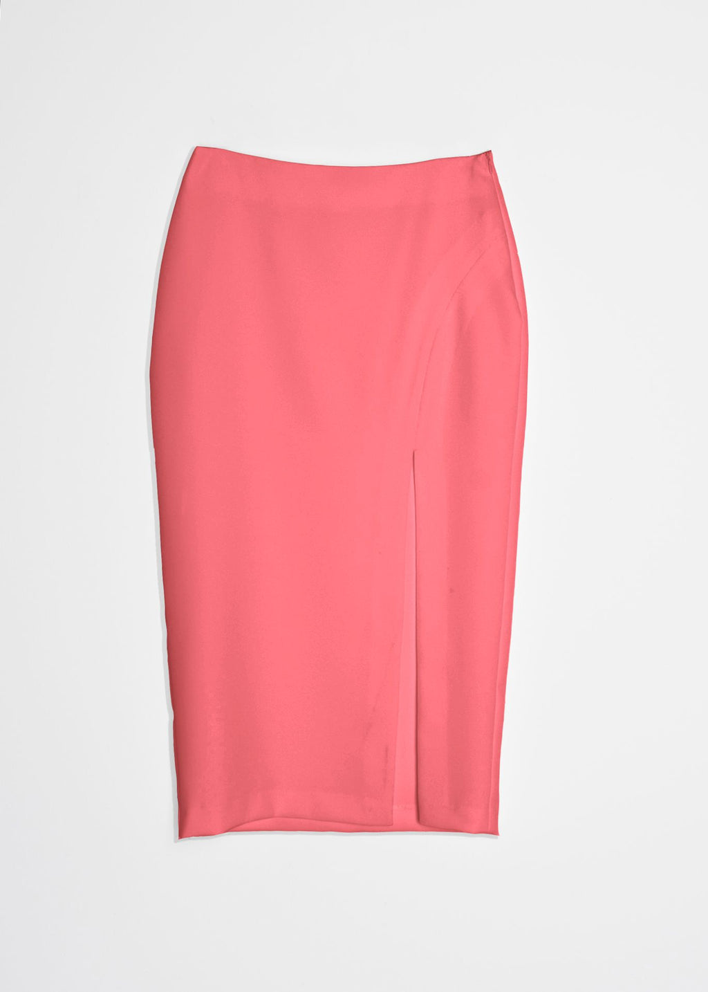 Coral Midi Skirt with Side Slit