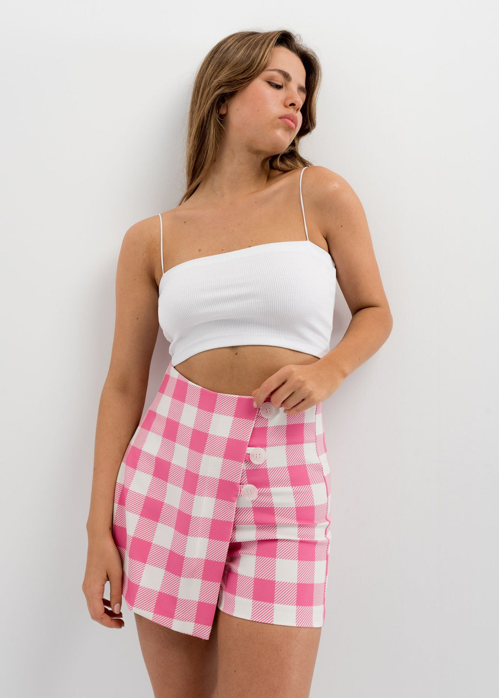 Gingham Print Skort