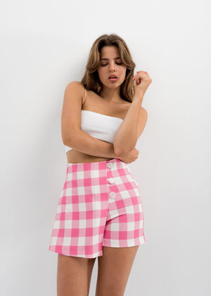 Gingham Print Skort