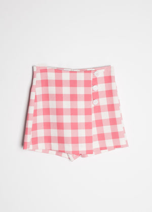 Gingham Print Skort