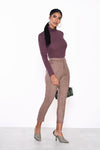 Leah Roll Neck Top - Dusty Grape