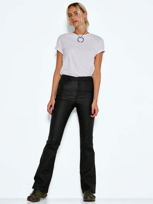 Noisy May SALLIE HW Flare Coated Trousers