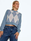 Noisy May Argyle Chequered Knitted Pullover