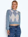 Noisy May Argyle Chequered Knitted Pullover