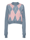 Noisy May Argyle Chequered Knitted Pullover