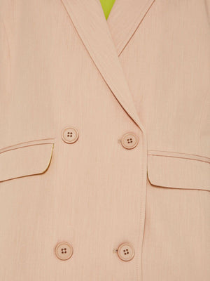 Noisy May hazelnut Sleeveless blazer - Padded shoulders - Double breasted - Front flap pockets - Peak lapels - Back split - Fully lined - Mid-weight, non-stretchy fabric - Over size fit.