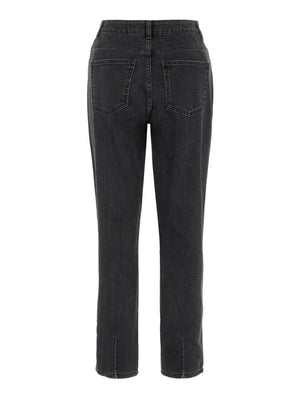 Noisy May Isabel High Waist Ankle Mom Jeans - Black
